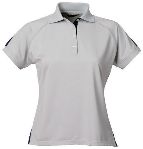 Stencil-Stencil Ladies' Team Polo-Silver/Navy / 8-Uniform Wholesalers - 2