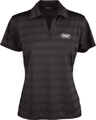 Stencil-Stencil Ladies' Ice Cool Polo-Black/Black / 8-Uniform Wholesalers - 1