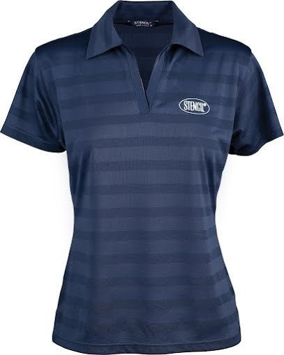 Stencil-Stencil Ladies' Ice Cool Polo-Navy/Navy / 8-Uniform Wholesalers - 3