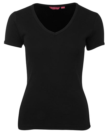 JB's Wear-JB's Ladies V-Neck Tee-Black / 8-Uniform Wholesalers - 2