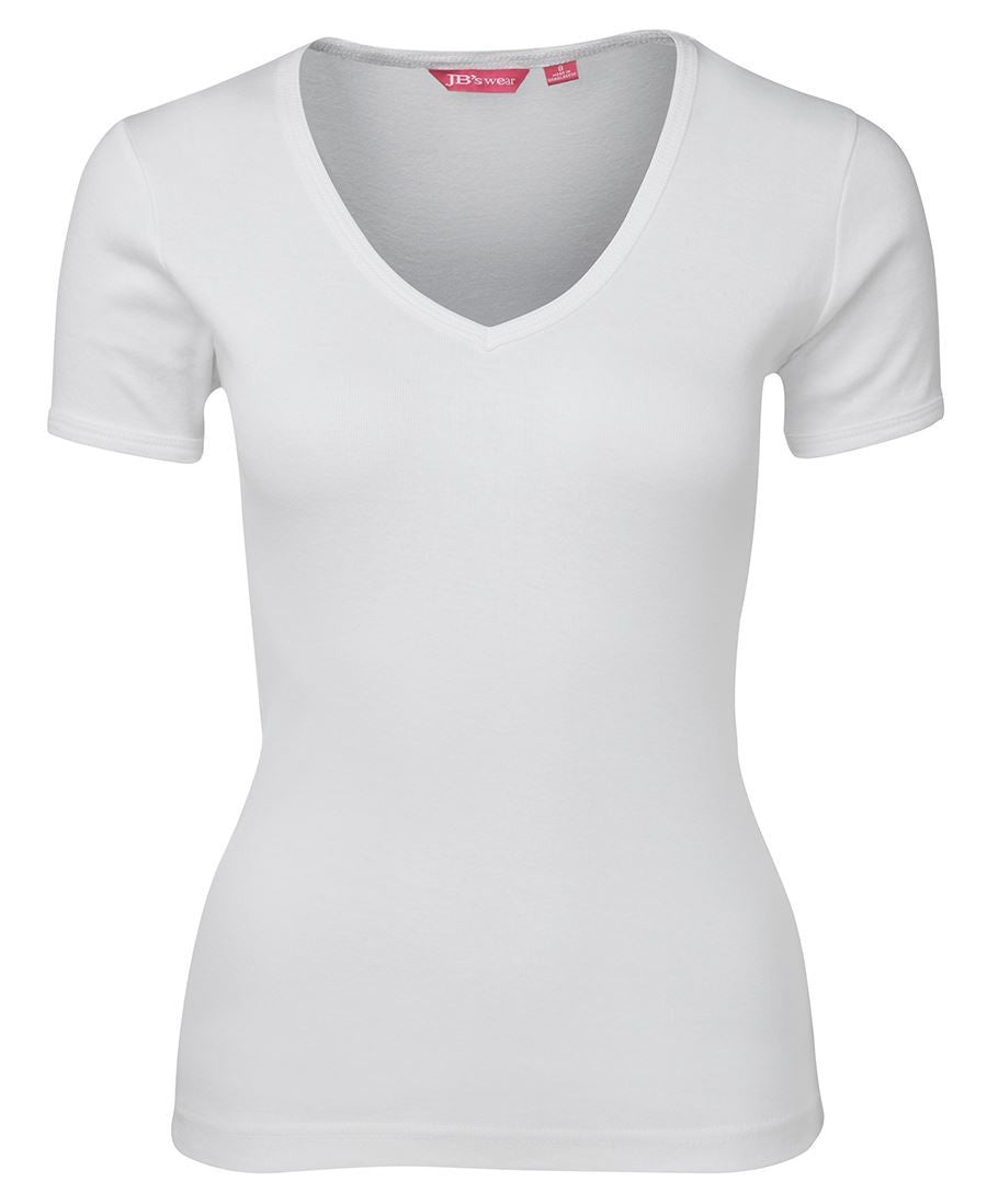 JB's Wear-JB's Ladies V-Neck Tee-White / 8-Uniform Wholesalers - 4