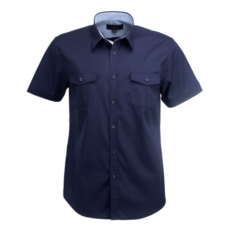 Stencil-Stencil Hospitality Nano 2034S Mens L/S Shirt-S / Navy / Slate Blue-Uniform Wholesalers - 3