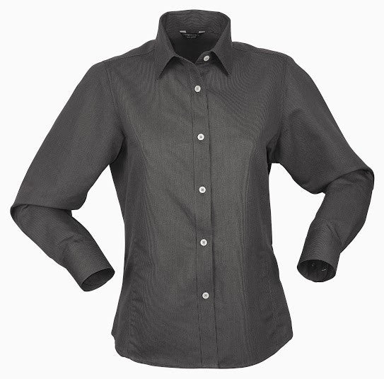 Stencil-Stencil Ladies' Empire Shirt (L/S)-Charcoal/Grey / 8-Uniform Wholesalers - 2