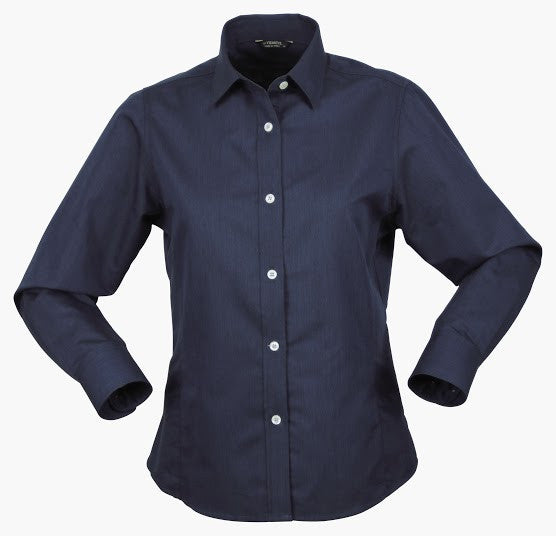 Stencil-Stencil Ladies' Empire Shirt (L/S)-Nevy/Sky / 8-Uniform Wholesalers - 4