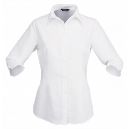 Stencil-Stencil Candidate 2135Q Ladies 3/4S Shirt-White / 8-Uniform Wholesalers - 2