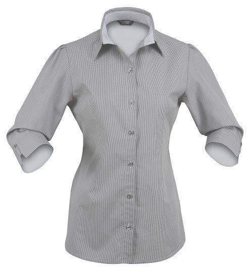 Stencil-Stencil Ladies' Dominion Shirt (3/4 Sleeve)-Chamoisee / 8-Uniform Wholesalers - 2
