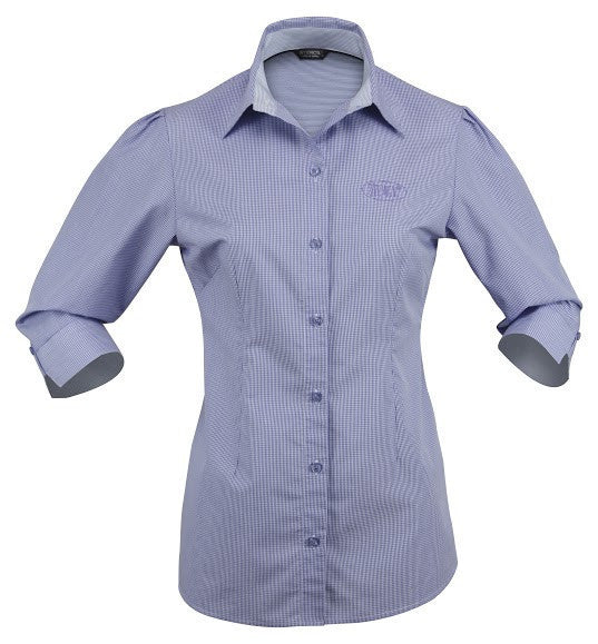 Stencil-Stencil Ladies' Dominion Shirt (3/4 Sleeve)-Mid Blue / 8-Uniform Wholesalers - 3