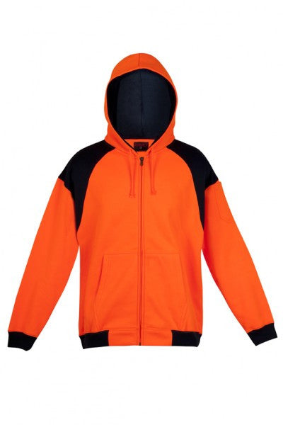 Ramo-Ramo Mens' Contrast Fleece Zip Hoodie-Orange/Navy / S-Uniform Wholesalers - 2