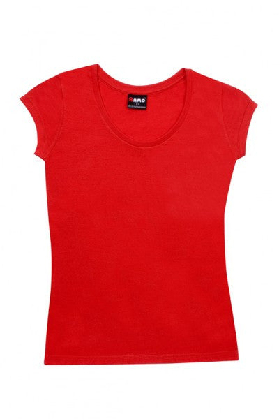 Ramo-Ramo Ladies Jersey Scoop Neck Tee-Red / 8-Uniform Wholesalers - 8