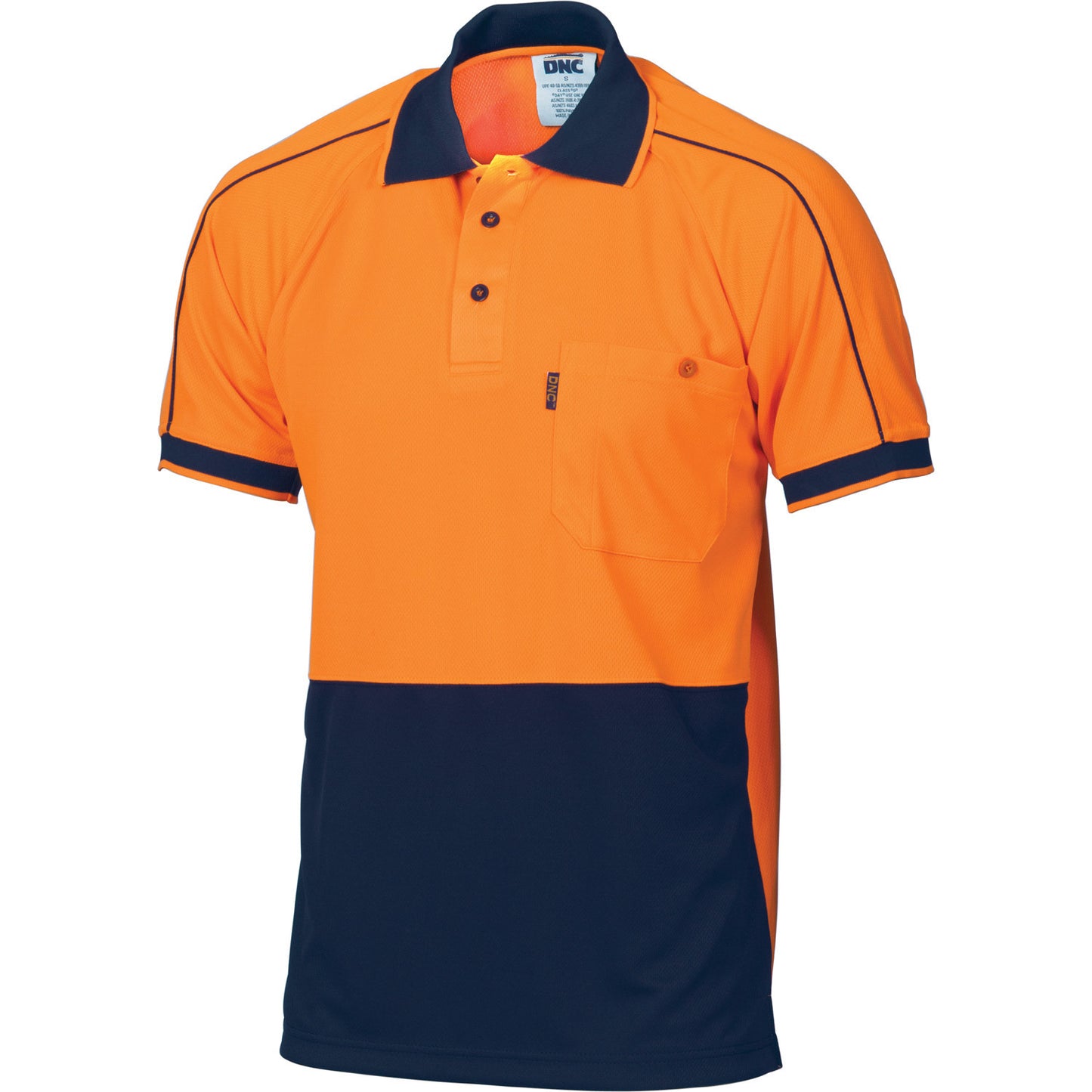 DNC HiVis Cool-Breathe Double Piping Polo - Short Sleeve (3753)