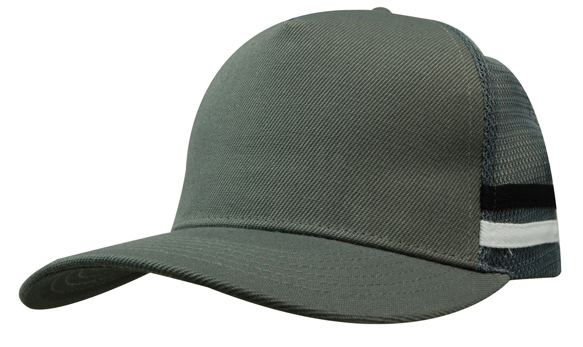 Headwear American Premium Twill/Mesh Deep Fit Trucker With Stripes (3995)