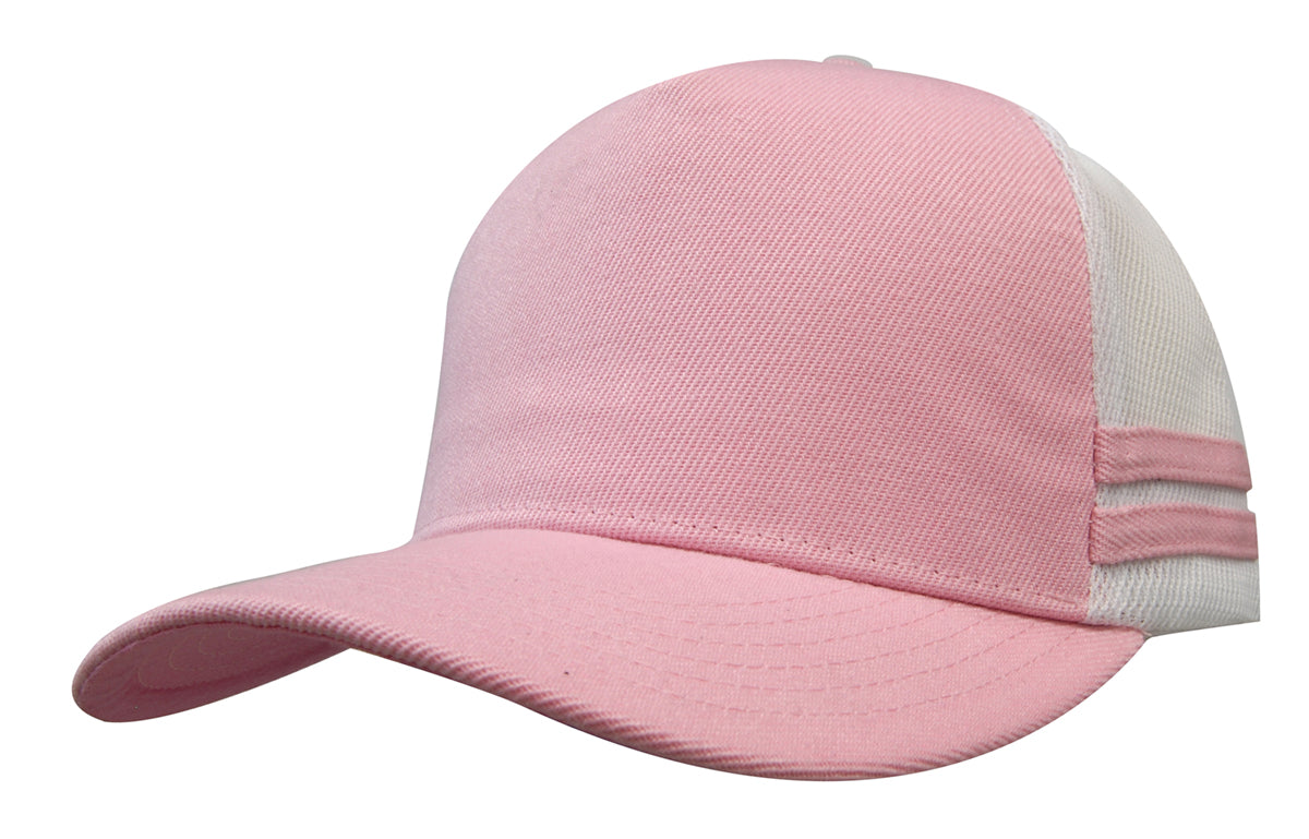 Headwear American Premium Twill/Mesh Deep Fit Trucker With Stripes (3995)