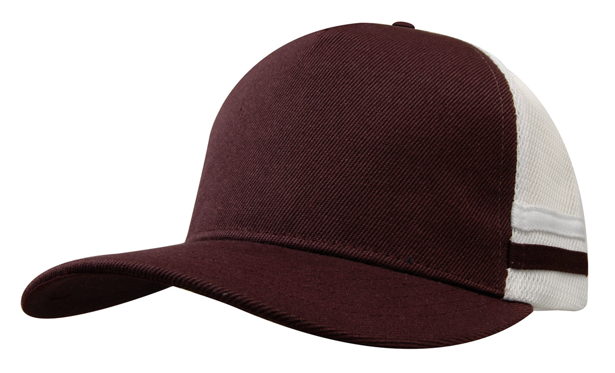 Headwear American Premium Twill/Mesh Deep Fit Trucker With Stripes (3995)