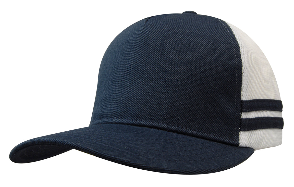Headwear American Premium Twill/Mesh Deep Fit Trucker With Stripes (3995)