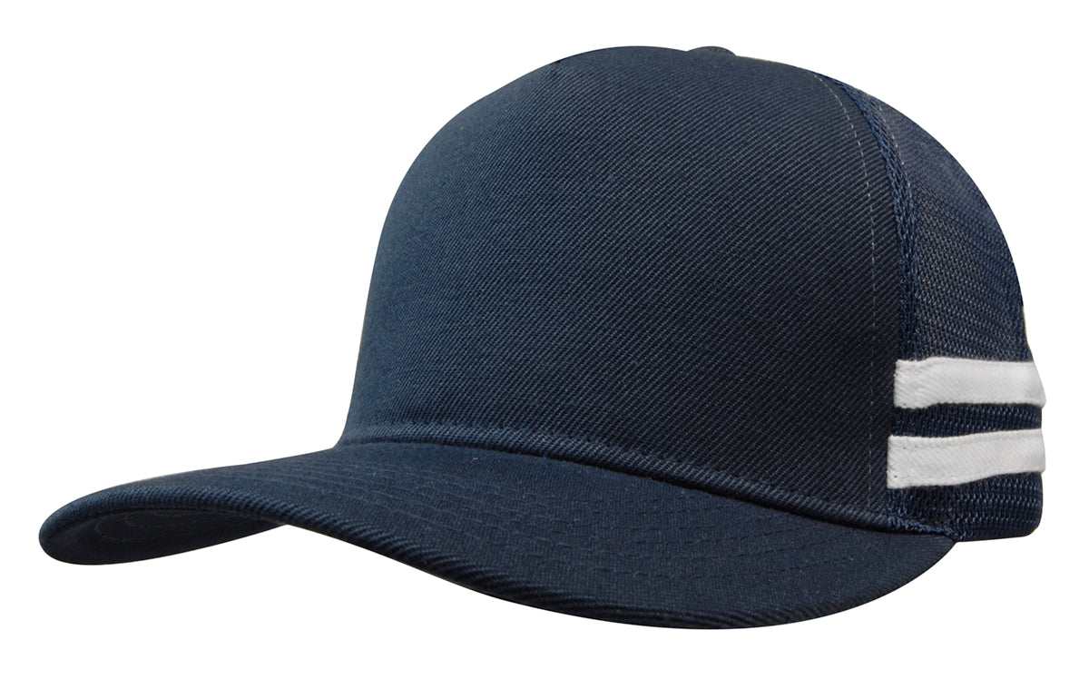 Headwear American Premium Twill/Mesh Deep Fit Trucker With Stripes (3995)