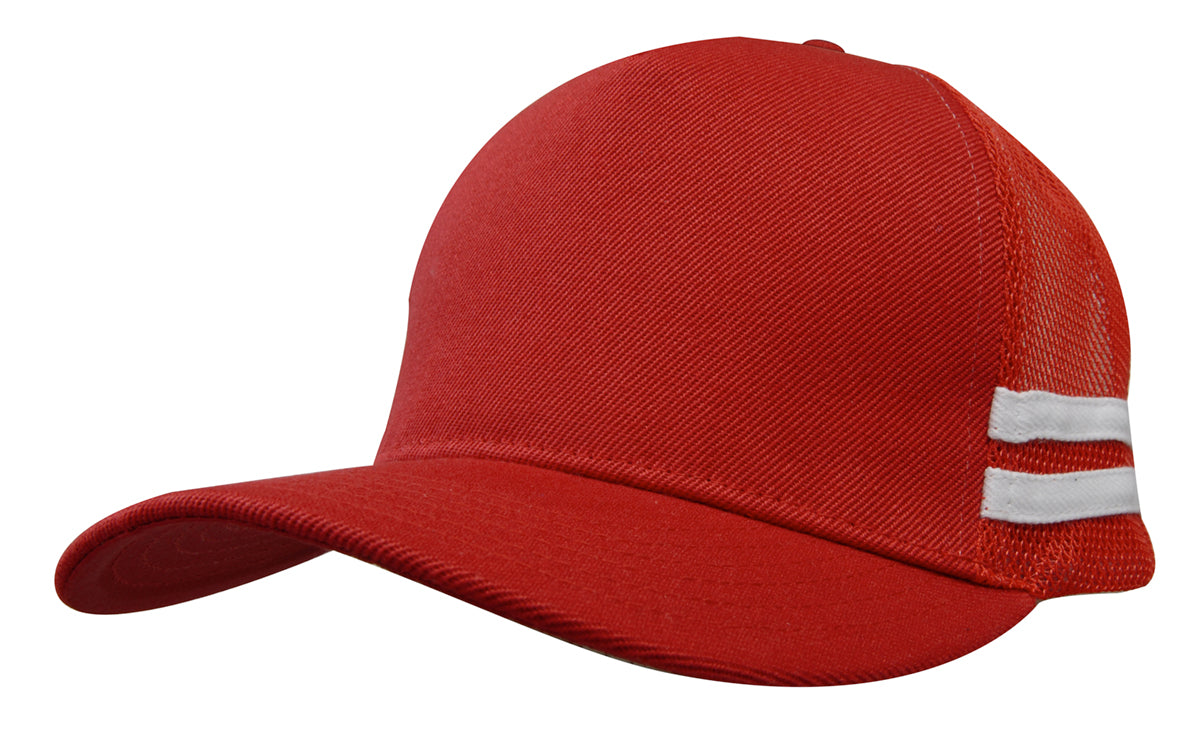 Headwear American Premium Twill/Mesh Deep Fit Trucker With Stripes (3995)