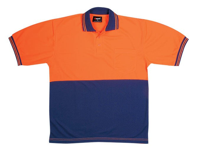 Ramo-Ramo Hi Vis Polo-Orange/Navy / S-Uniform Wholesalers - 2