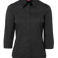JB's Wear-JB's Ladies Urban 3/4 Poplin Shirt-Black/White / 6-Uniform Wholesalers - 2