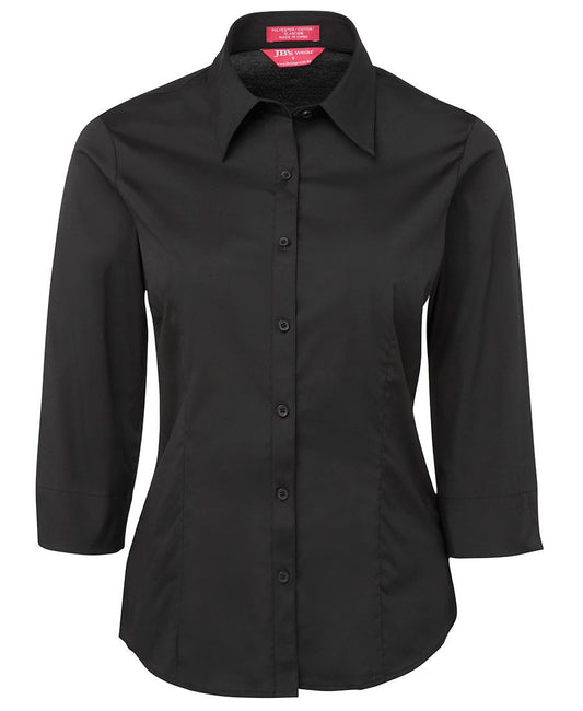 JB's Wear-JB's Ladies Urban 3/4 Poplin Shirt-Black / 6-Uniform Wholesalers - 1