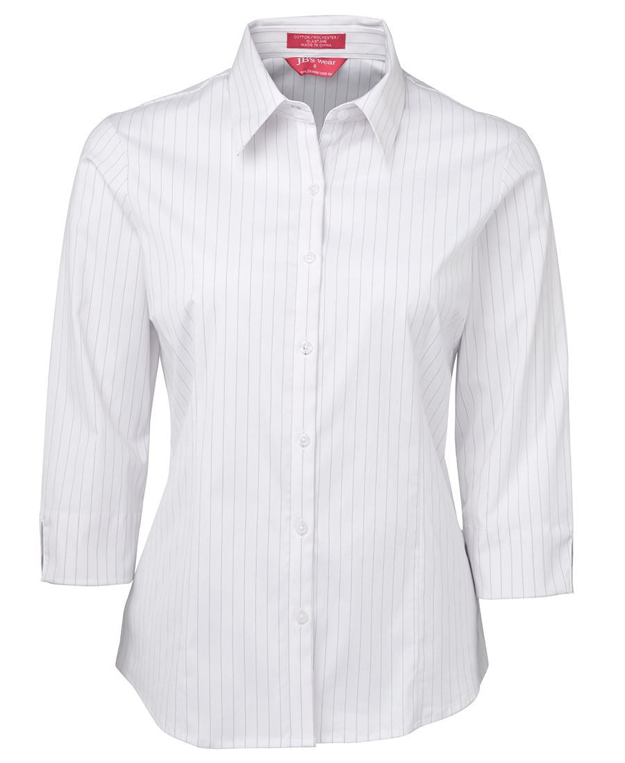 JB's Wear-JB's Ladies Urban 3/4 Poplin Shirt-White/Black / 6-Uniform Wholesalers - 6