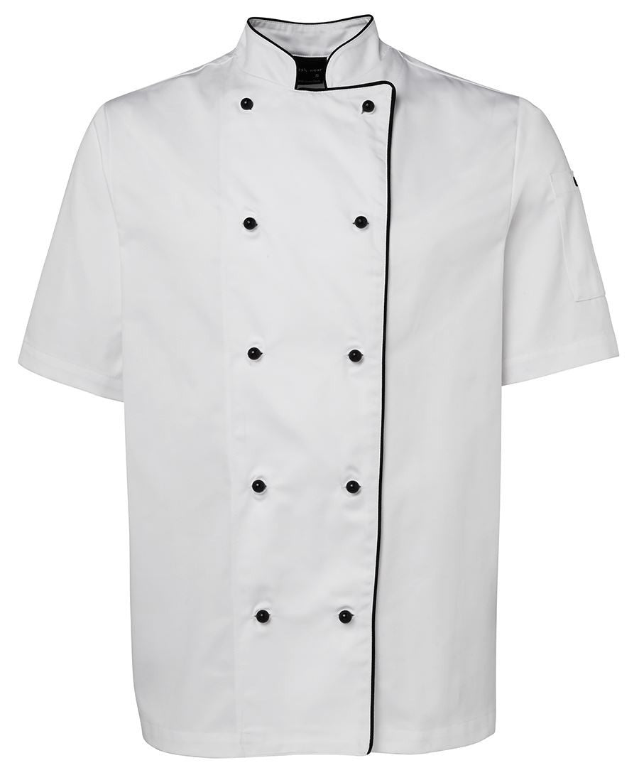 JB's Wear-Jb's Unisex Short Sleeve Chef's Jacket-White/Black Piping / 2XS-Uniform Wholesalers - 5