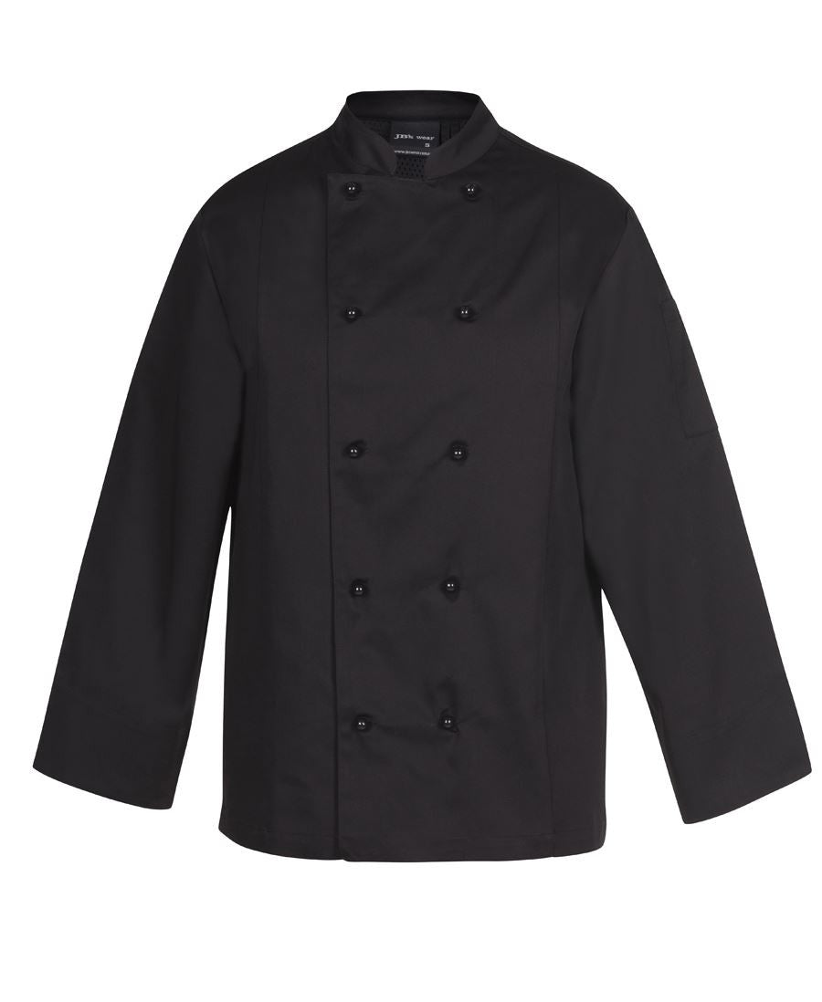 JB's Wear-JB's Vented Chef's L/S Jacket-BLACK / S-Uniform Wholesalers - 2