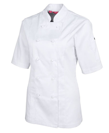 JB's Wear-JB's Ladies Vented S/S Chef's Jacket-White / 10-Uniform Wholesalers