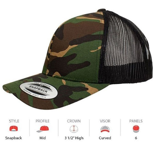 YUPOONG Camo Classic Retro Trucker - (6606T) (CAMO)