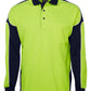 JB's Wear-JB's Hi Vis Long Sleeve Arm Panel Polo - Adults-Lime/Navy / XS-Uniform Wholesalers - 6