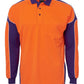 JB's Wear-JB's Hi Vis Long Sleeve Arm Panel Polo - Adults-Orange/Purple / XS-Uniform Wholesalers - 11