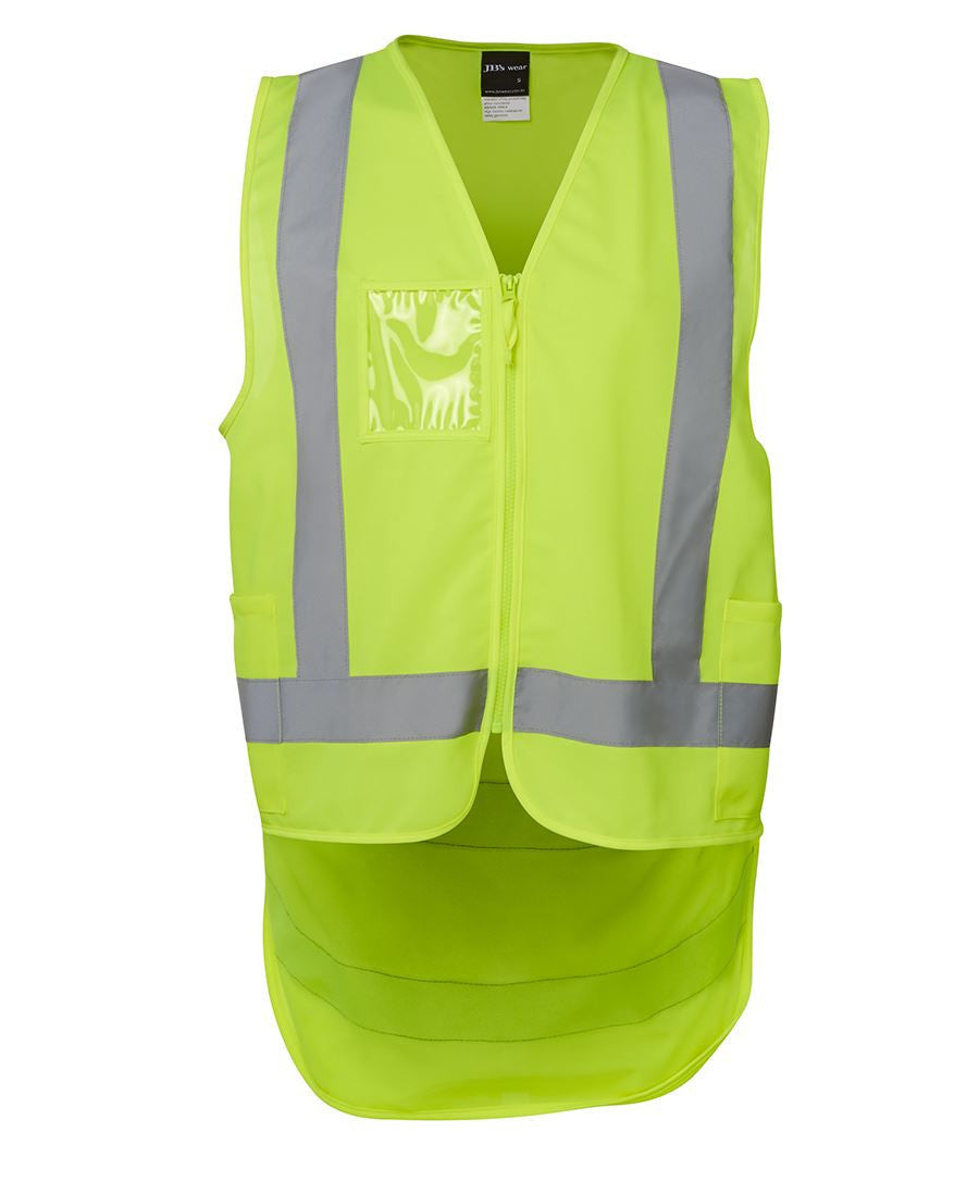 JB's Wear-JB's Hi Vis Zip Drop Tail (D+N) Vest-Lime / S-Uniform Wholesalers - 1
