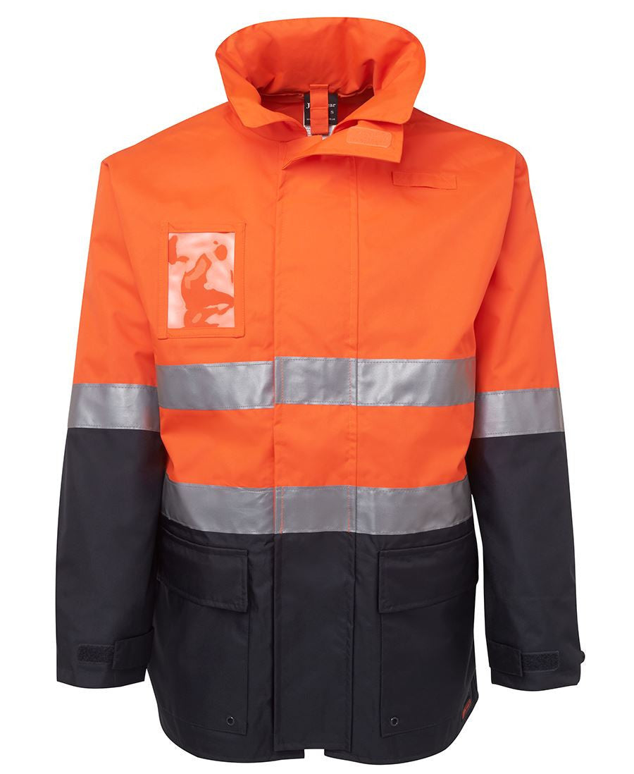 JB's Wear-JB's Hi Vis (D+N) Long Line Jacket - Adults-Orange/Navy / S-Uniform Wholesalers - 5