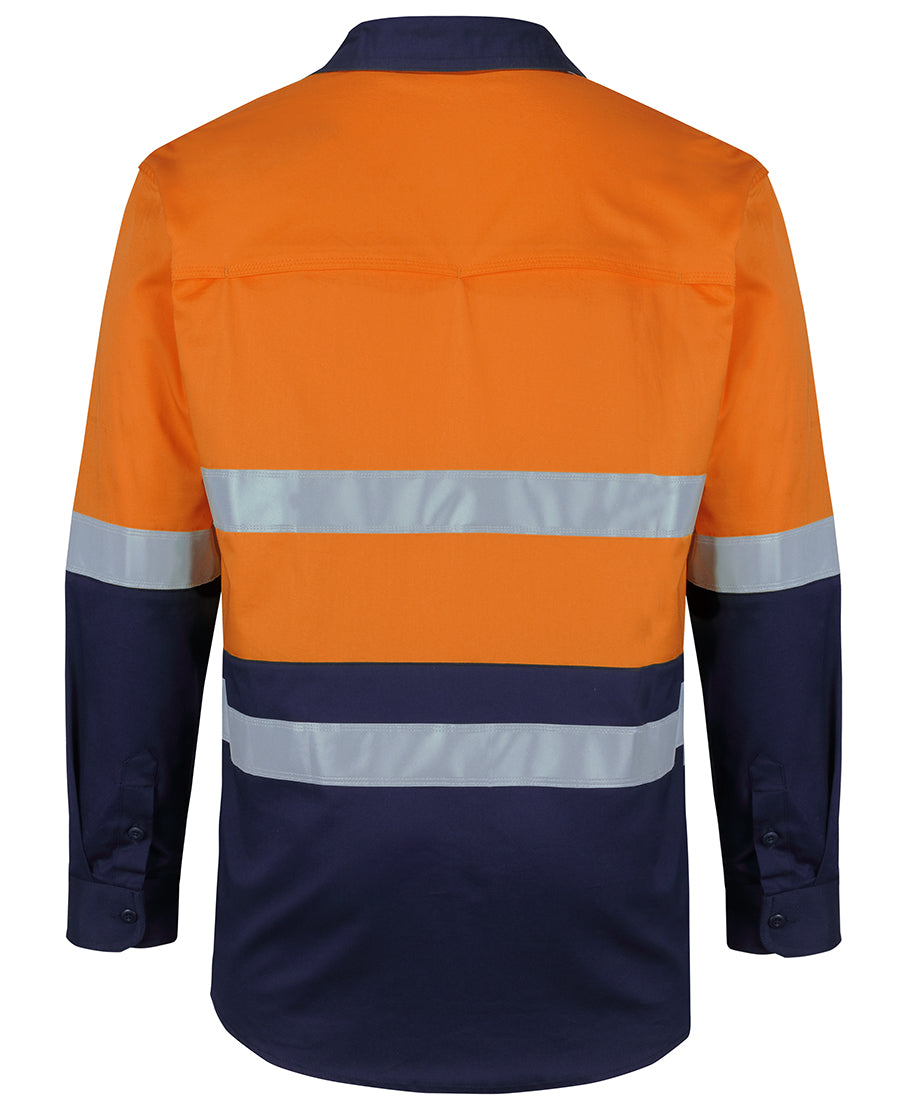 Jb's Hi Vis (D+N) L/S Stretch Work Shirt With Tape (6DSWL)