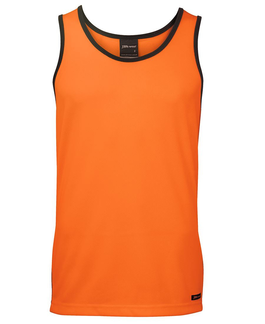 JB's Wear-JB's Hi Vis Contrast Singlet - Adults-Orange/Navy / XS-Uniform Wholesalers - 3