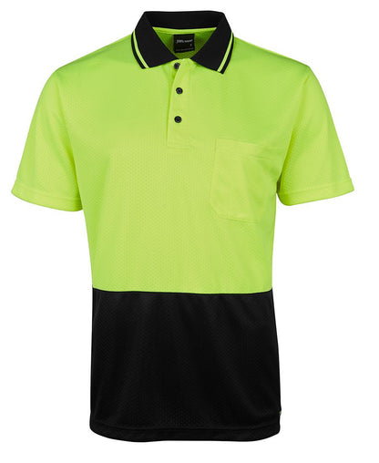 JB's Wear-JB's Hi Vis Jacquard Non Cuff Polo-Lime/Black / XS-Uniform Wholesalers - 1