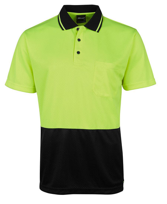 JB's Wear-JB's Hi Vis Jacquard Non Cuff Polo-Lime/Black / XS-Uniform Wholesalers - 1