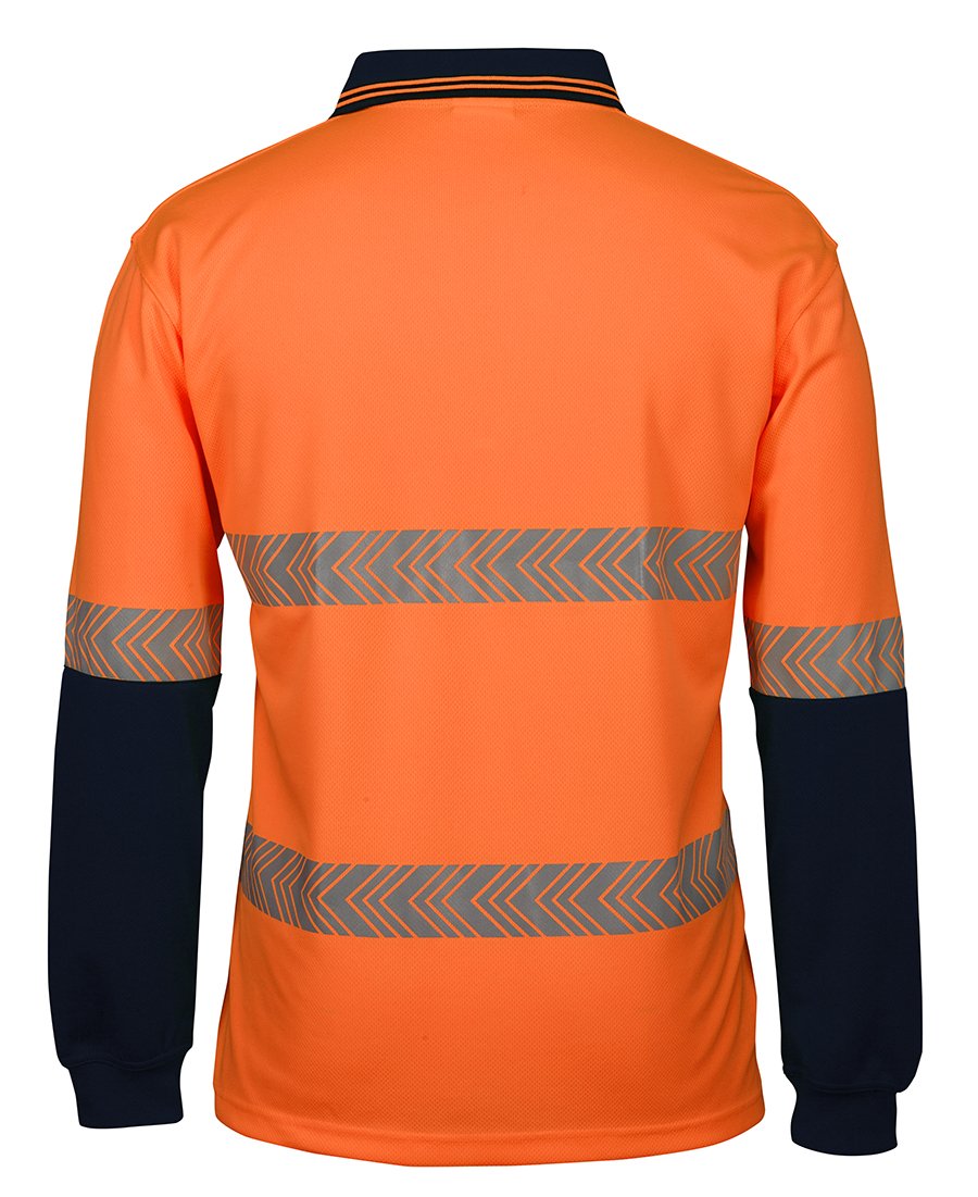 JBs Wear Hi Vis L/S Segmented Tape Polo (6HLST)