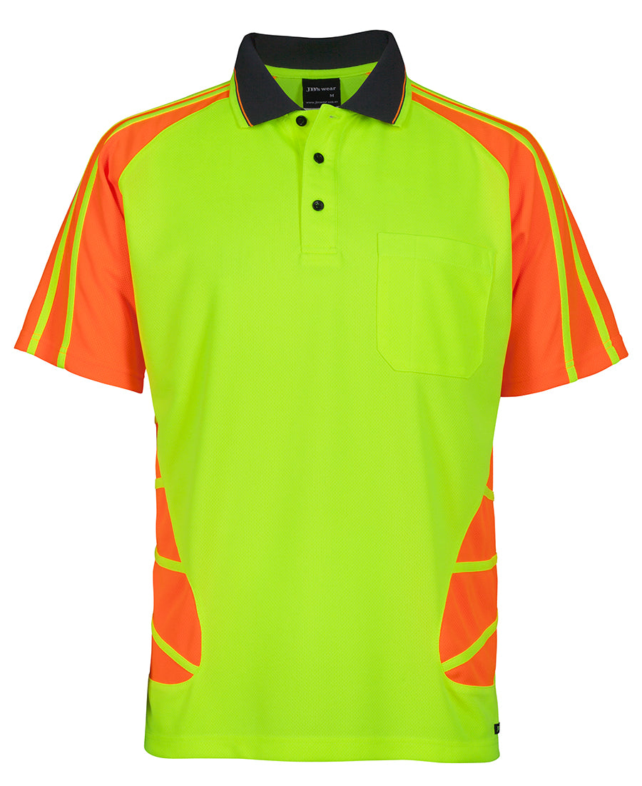 JBs Wear Hi Vis Short Sleeve Spider Polo - Adults (6HSP)