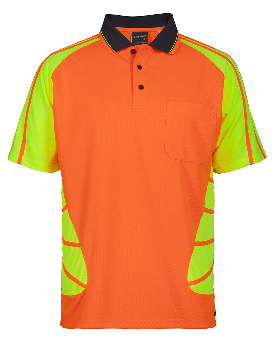 JBs Wear Hi Vis Short Sleeve Spider Polo - Adults (6HSP)