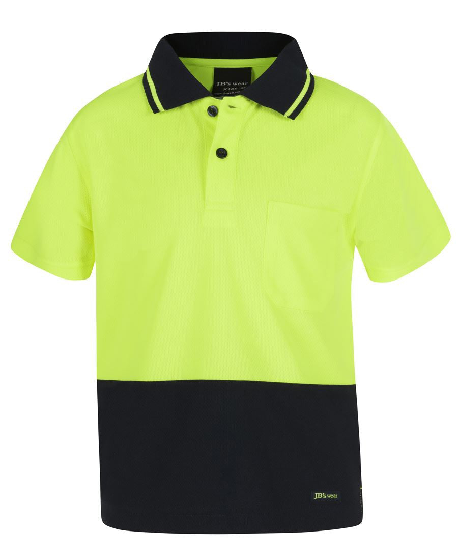 JBs Wear Adults Hi Vis Non Cuff Traditional Polo (6HVNC)