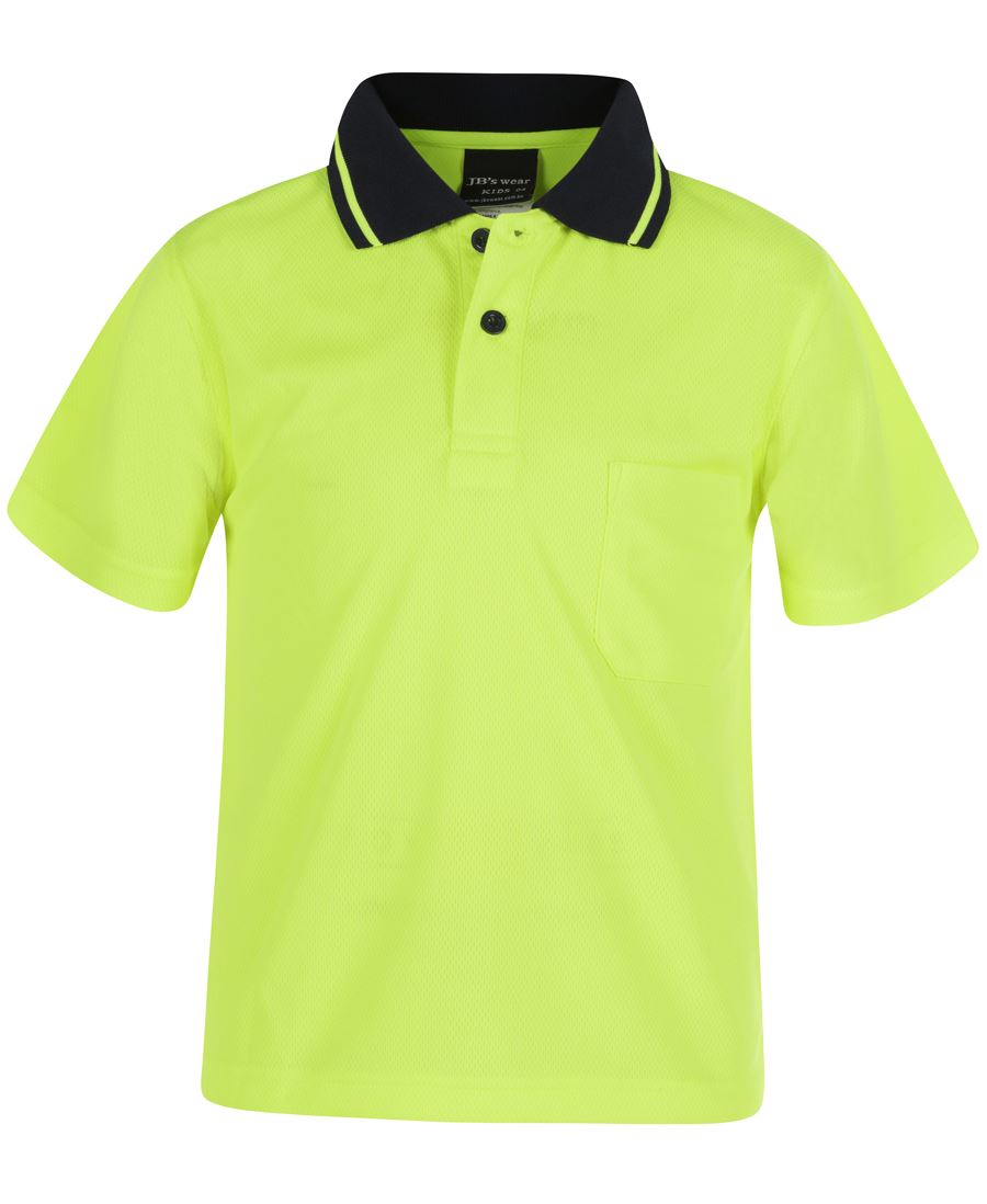 JBs Wear Adults Hi Vis Non Cuff Traditional Polo (6HVNC)
