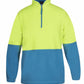JB's Wear-JB's Hi Vis 1/2 Zip Polar Fleece - Adults-LIME/AQUA / S-Uniform Wholesalers - 8