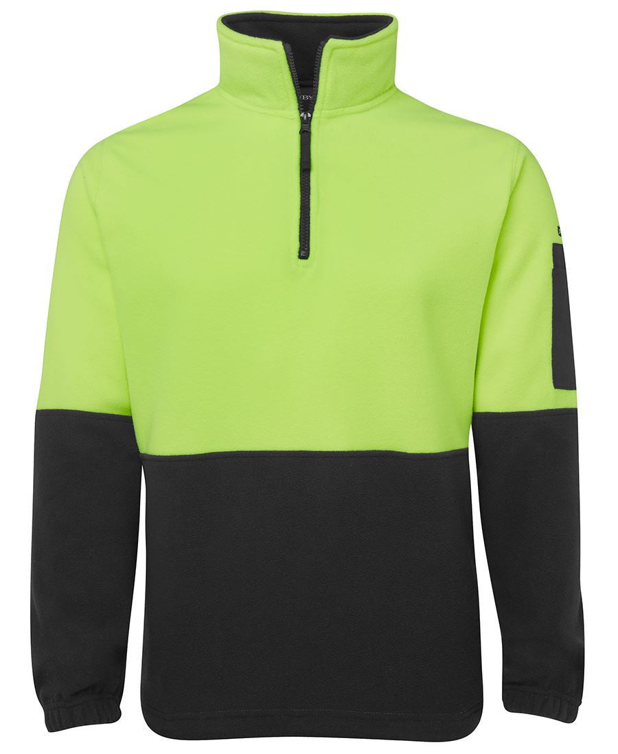 JB's Wear-JB's Hi Vis 1/2 Zip Polar Fleece - Adults-Lime/Black / S-Uniform Wholesalers - 2