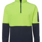 JB's Wear-JB's Hi Vis 1/2 Zip Polar Fleece - Adults-Lime/Navy / S-Uniform Wholesalers - 4