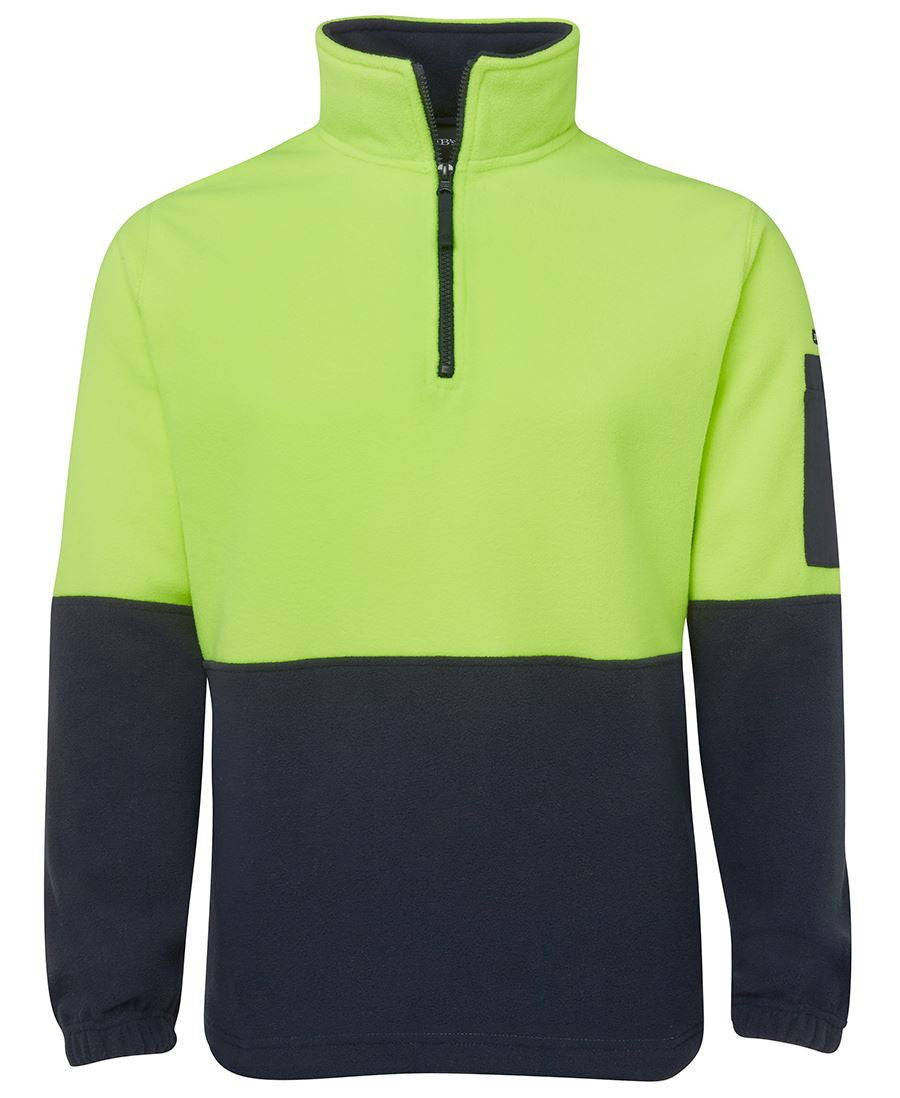 JB's Wear-JB's Hi Vis 1/2 Zip Polar Fleece - Adults-Lime/Navy / S-Uniform Wholesalers - 4