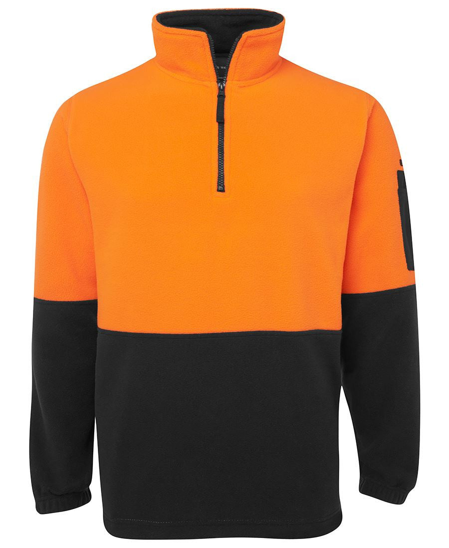 JB's Wear-JB's Hi Vis 1/2 Zip Polar Fleece - Adults-Orange/Black / S-Uniform Wholesalers - 6