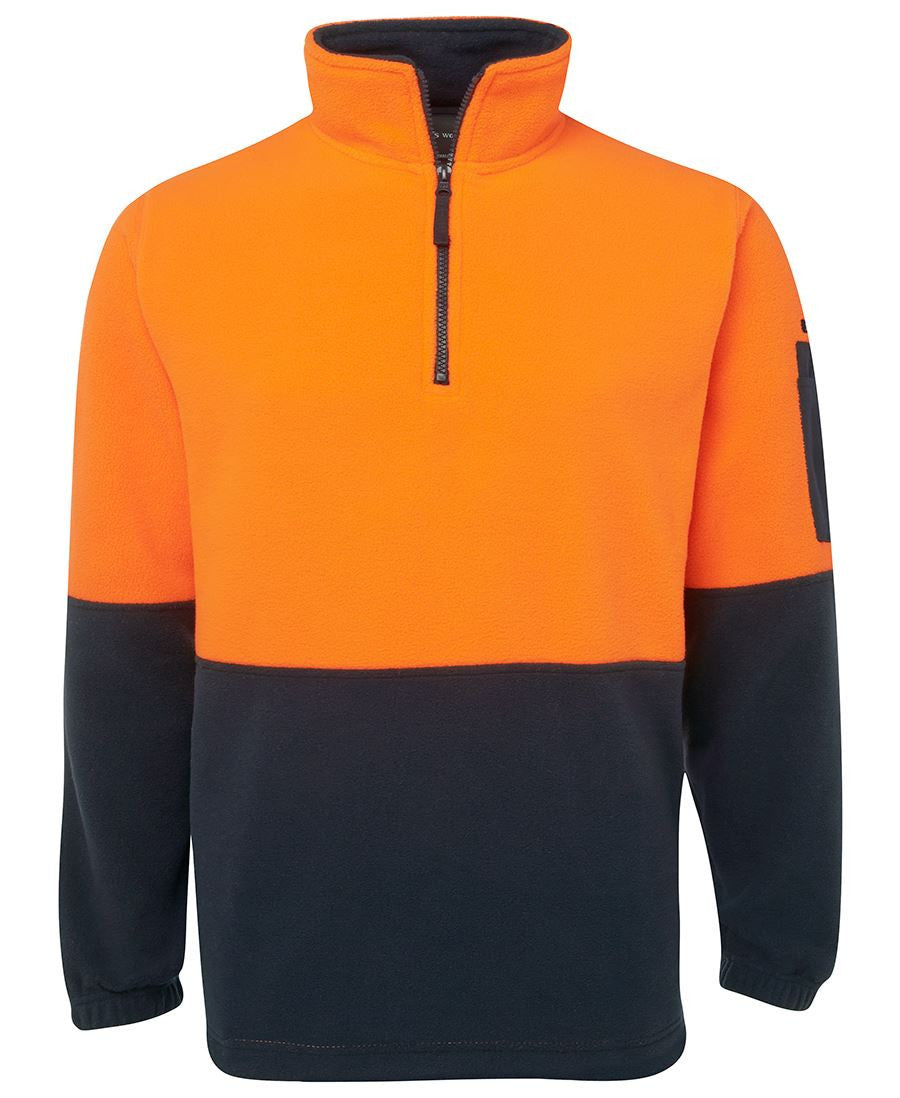 JB's Wear-JB's Hi Vis 1/2 Zip Polar Fleece - Adults-Orange/Navy / S-Uniform Wholesalers - 7
