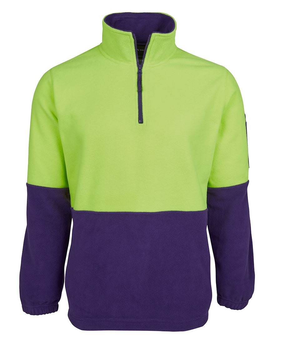 JB's Wear-JB's Hi Vis 1/2 Zip Polar Fleece - Adults-Lime/Purple / S-Uniform Wholesalers - 5