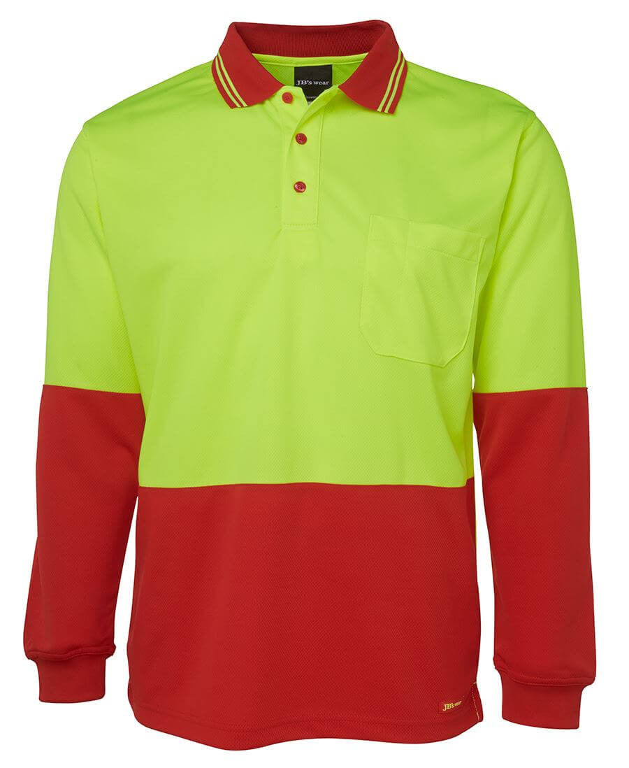 JBs Wear Hi Vis Long Sleeve Trad Polo - Adults (6HVPL)