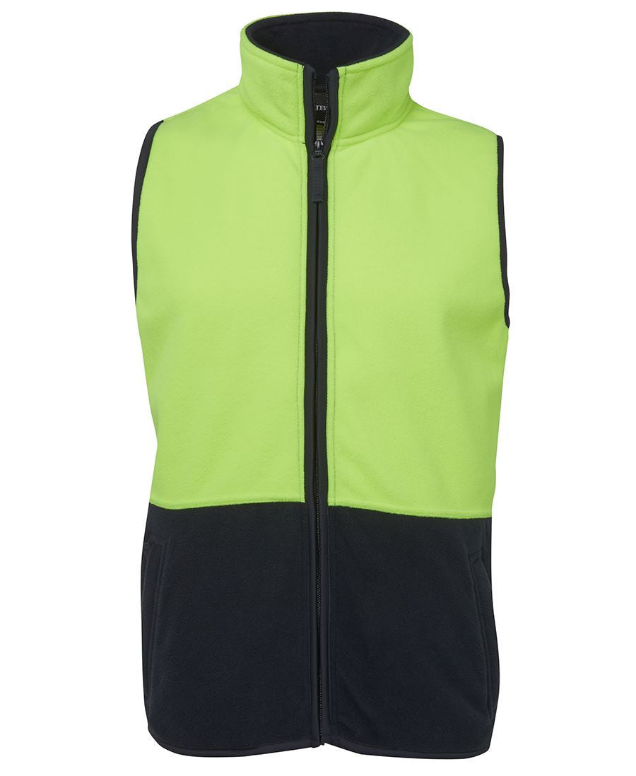 JB's Wear-Jb's Hi Vis Polar Vest - Adults-Lime/Navy / S-Uniform Wholesalers - 2